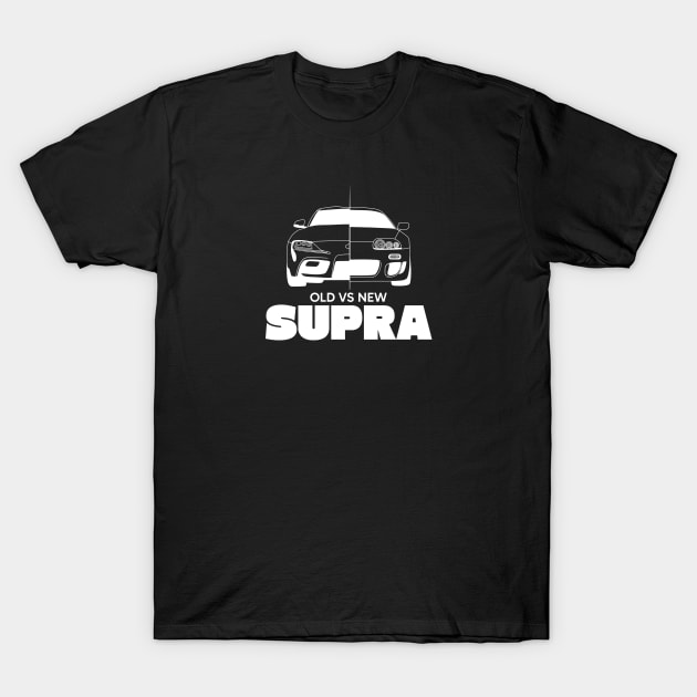 Old vs New Supra White Outline T-Shirt by kindacoolbutnotreally